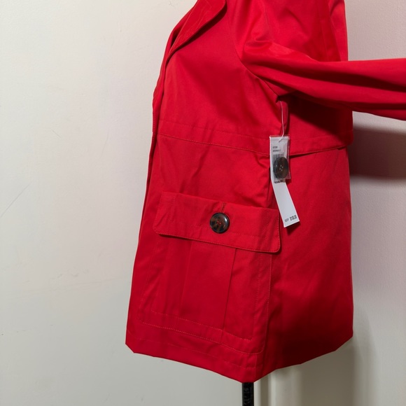 IZOD || Woman’s Red Trench coat size Large - Picture 5 of 10